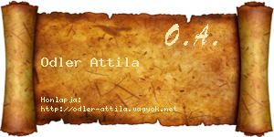 Odler Attila névjegykártya